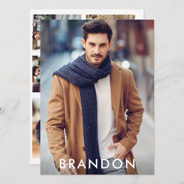 Modelo Ator Pro Comp Card 5 Photo Back White (Frente/Verso)