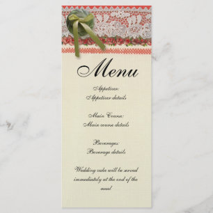 Modelo Boho do menu do comensal de casamento