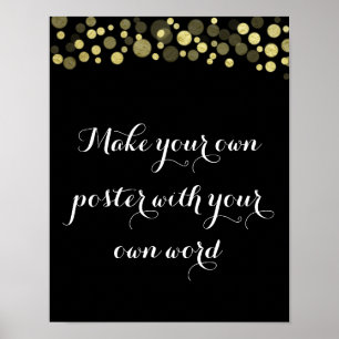 Modelo com design de ouro Faça seu próprio Poster