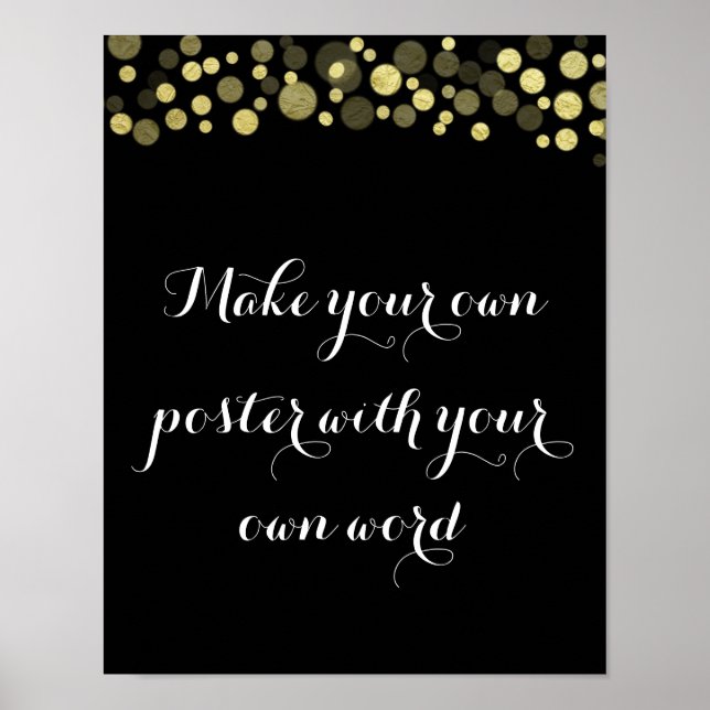 Modelo com design de ouro Faça seu próprio Poster (Frente)