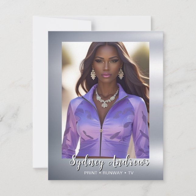 Modelo Comp Card de Estrelas Brilhantes para Model (Frente)