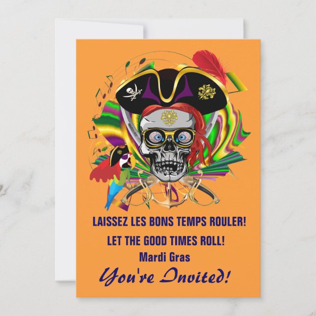 Modelo Convites Mardi Gras (Frente)