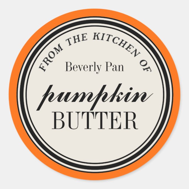 modelo da etiqueta do círculo "Da Cozinha de" (Frente)