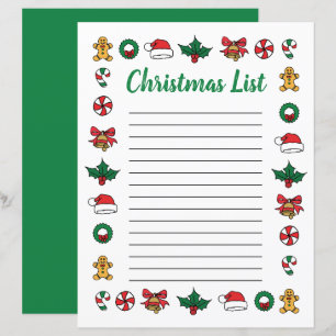Modelo da Lista de Natal para Crianças de Natal