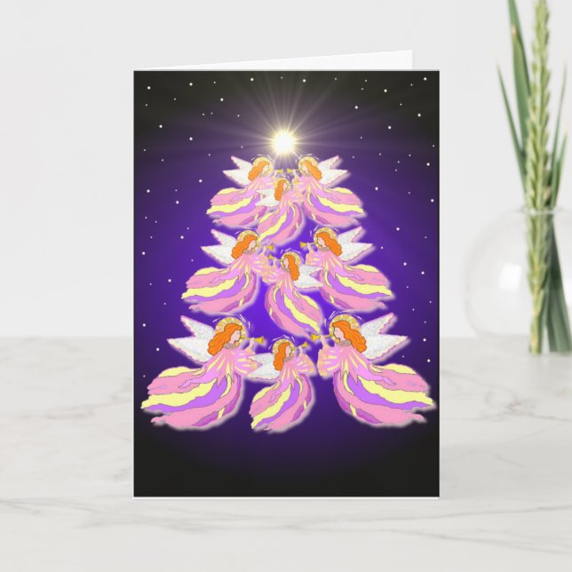 Modelo da placa Holiday da Árvore Angel (Frente)