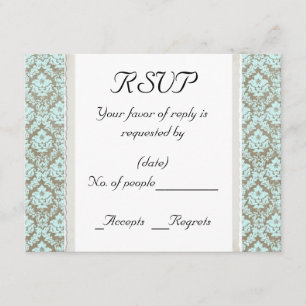 Modelo da placa RSVP Aqua Damask