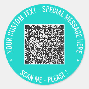 Modelo de Adesivo de Código QR com Texto Personali