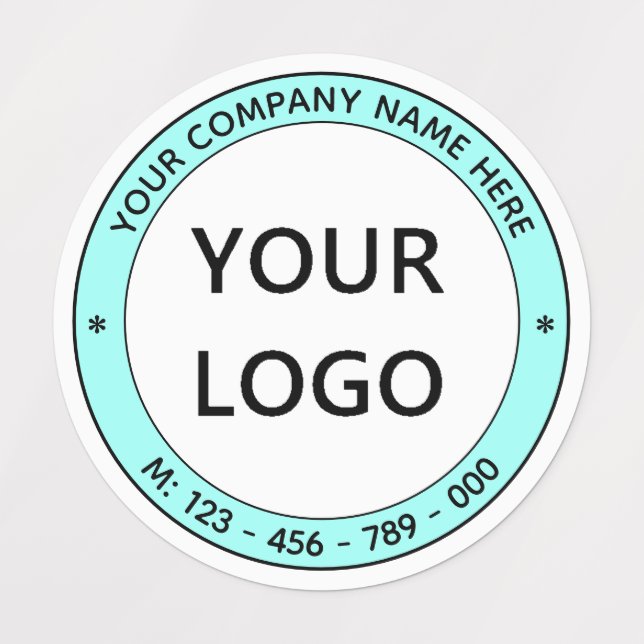 Modelo de Adesivos Empresariais com Logotipo e Tex (Design 1)
