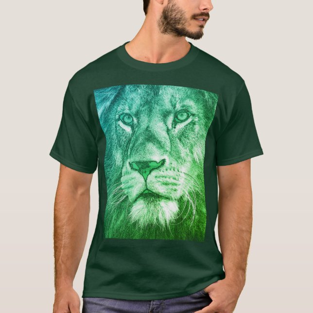 Modelo de Animais Sente T-Shirts Modernas Rosto de (Frente)