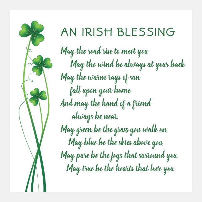 Modelo de Bênção Irlandesa com Shamrocks (Frente)