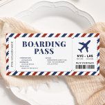 Modelo de Bilhete-presente de Avião com Cartão de<br><div class="desc">Modelo de bilhete de presente de avião de cartão de embarque surpresa.</div>