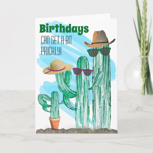 Modelo de Cactus em Aquarela Sudoeste Divertido (Frente)