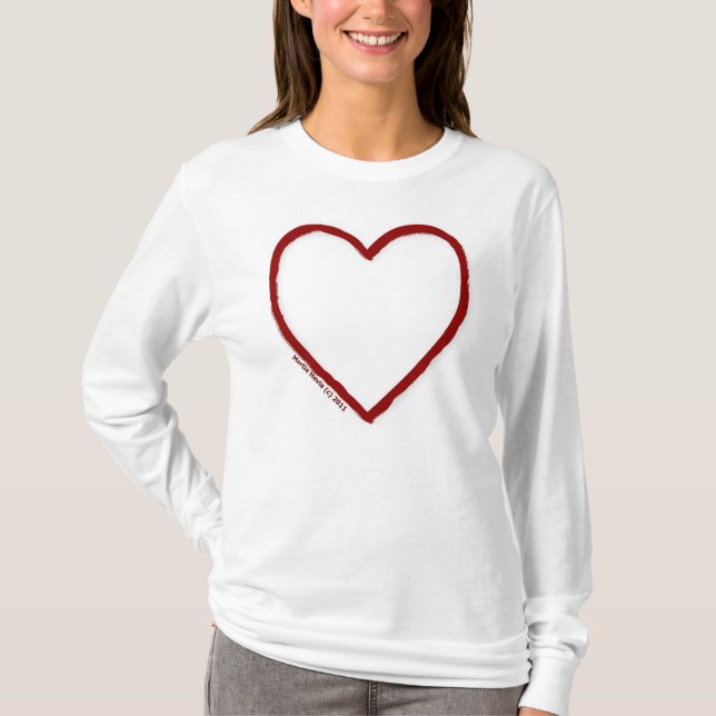 Modelo de Camisa de Amor e Odiar Longa Folga (Frente)