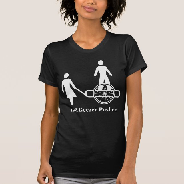 Modelo de Camiseta Básica Preta Old Geezer Pusher (Frente)