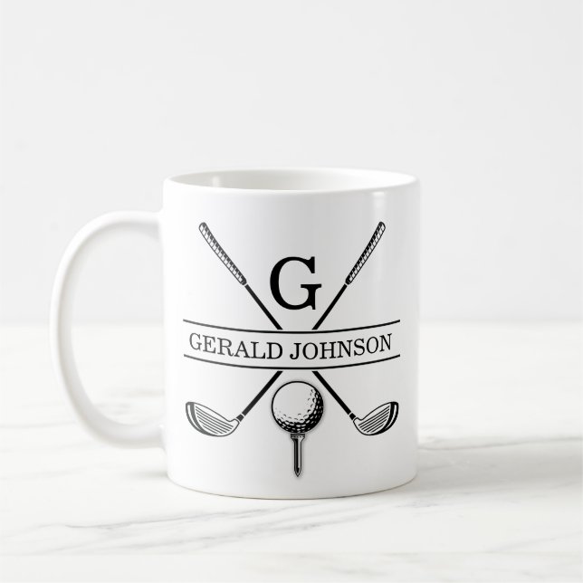 Modelo de Caneca de Café com Monograma de Design d (Esquerda)