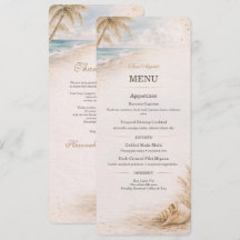 Modelo de Cardápio de Casamento na Praia