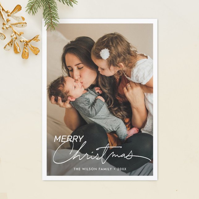 Modelo de Cartão com fotos de Natal Minimalista (Criador carregado)