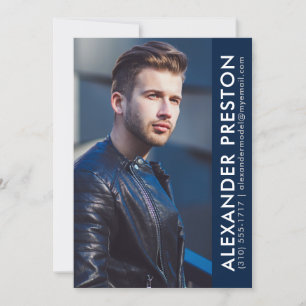 Modelo de Cartão Comp Fotográfico de Ator 5x7 Dk B