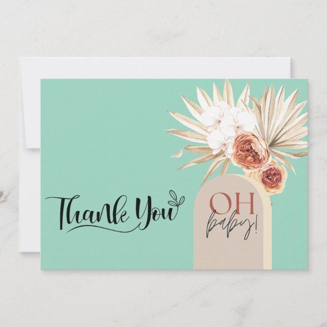 Modelo de Cartão de Agradecimento de Chá de Bebê B (Frente)