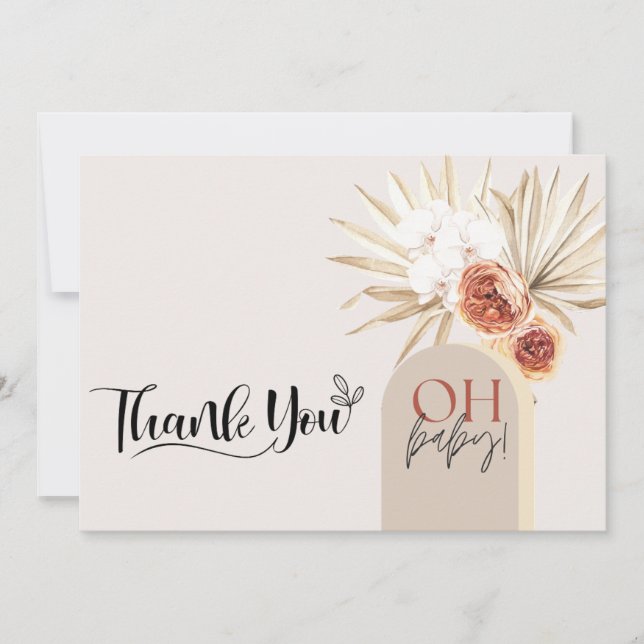 Modelo de Cartão de Agradecimento de Chás de Bebê  (Frente)