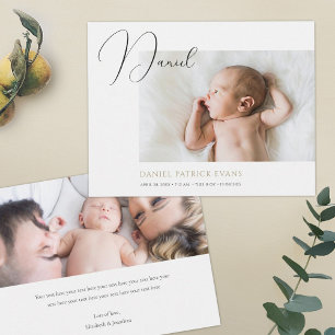 Modelo de Cartão de Anúncio de Nascimento de Foto