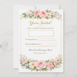 Modelo de Cartão de Convite de Casamento Floral El