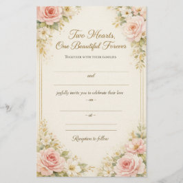 Modelo de Cartão de Convite de Casamento Floral Ro