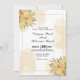 Modelo de cartão de convite para festa de flores d