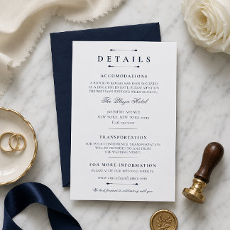 Modelo de Cartão de Detalhes de Casamento de Luxo