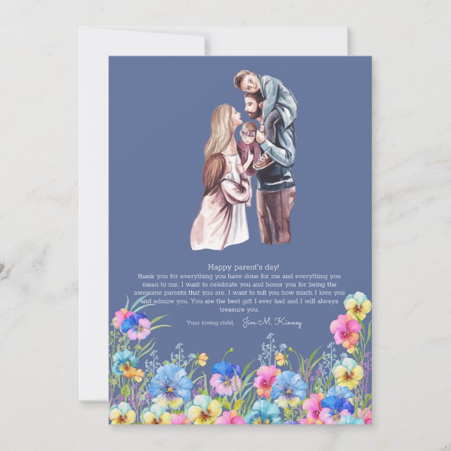 Modelo de cartão de dia dos pais feliz foto cartão (Frente)