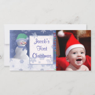 Modelo de Cartão de Foto de Natal do Meu Primeiro