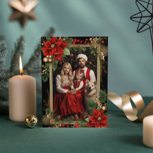 Modelo de cartão de Natal com foto personalizada e