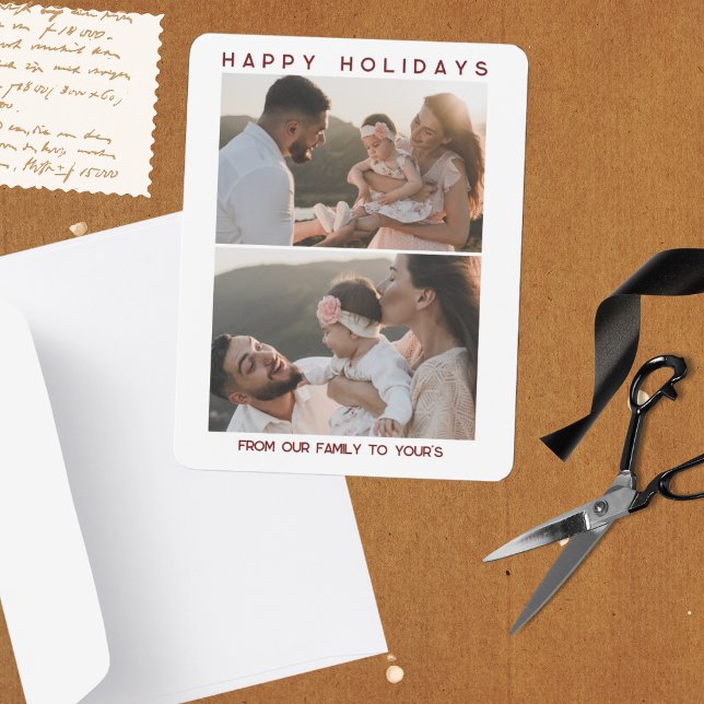 Modelo de cartão de Natal da Família Vermelha (Family Christmas Cards Holiday Custom Template)