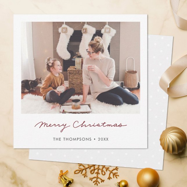 Modelo de Cartão de Natal de Foto Moderno Simples (Criador carregado)