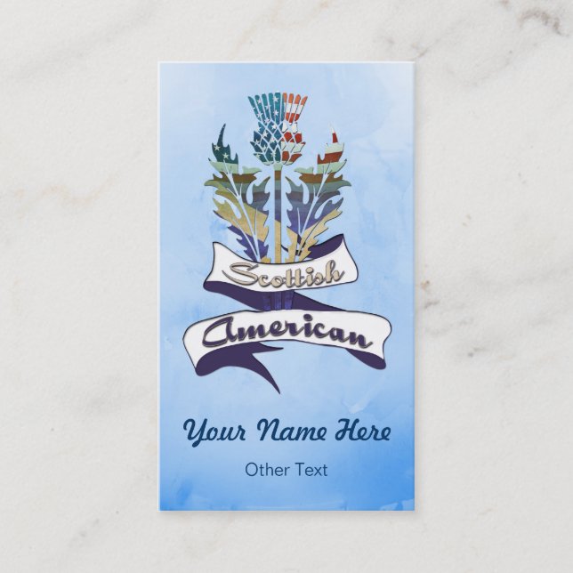 Modelo de cartão de negócios Americano Escocês (Frente)