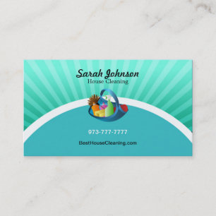 Modelo de cartão de negócios da limpeza da casa