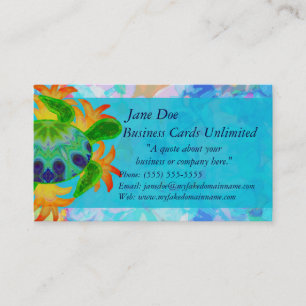 Modelo de cartão de negócios da tartaruga da cha