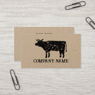 Modelo de cartão de negócios de carne de vaca em f