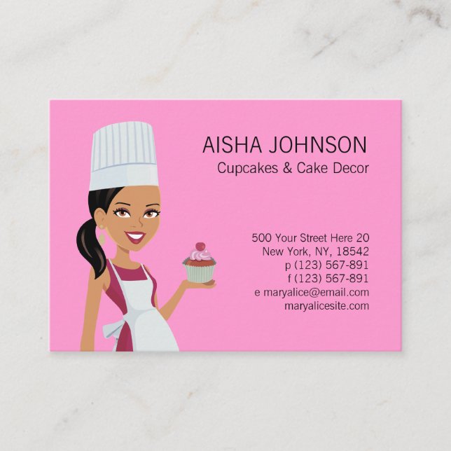 Modelo de cartão de negócios de Cupake com o (Frente)