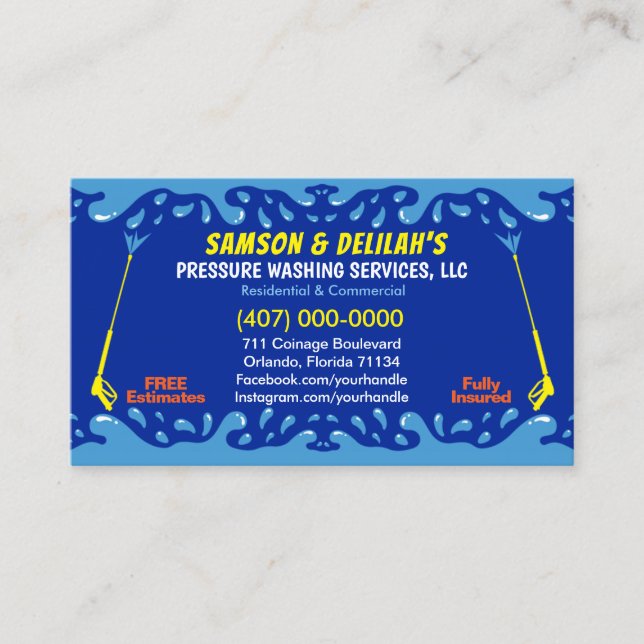 Modelo de cartão de negócios de lavagem e limpeza  (Frente)