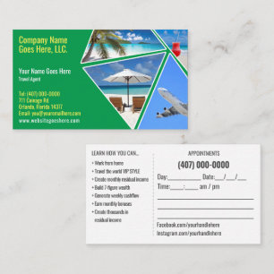 Modelo de cartão de negócios do agente viagem