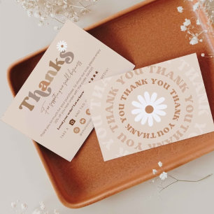 Modelo de cartão de negócios Editável Boho Obrigad