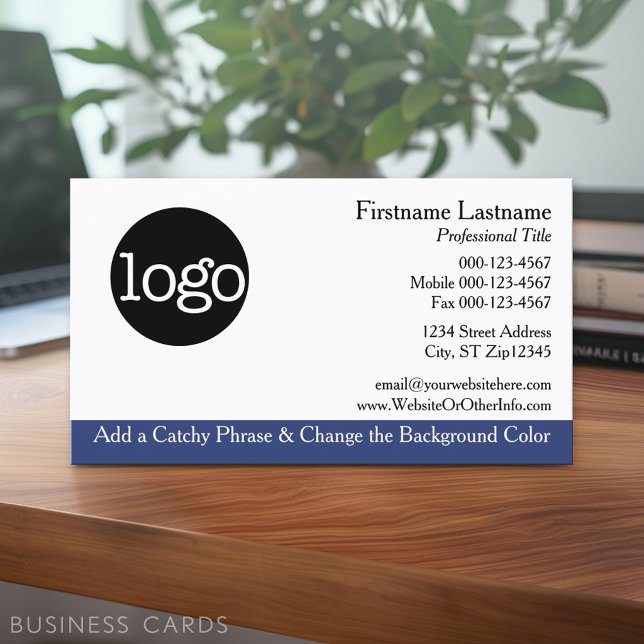 Modelo de cartão de negócios geral com logotipo (Custom Business Card - Online Template Plus Low Quantity Printing)