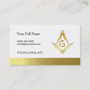 Modelo de cartão de negócios Masonic Dourado   Fre