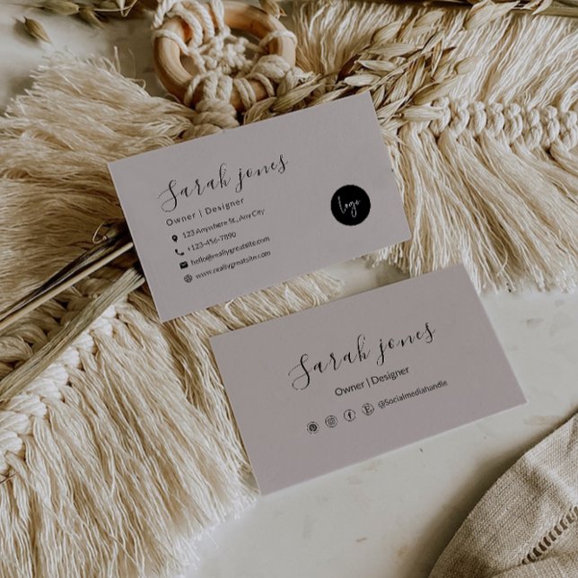 Modelo de cartão de negócios Mínimo Editável (Editable Minimalist Business Card Template)