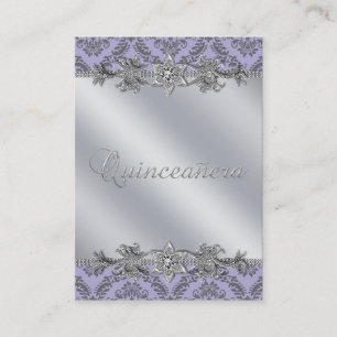 Modelo de cartão de negócios roxo de prata do