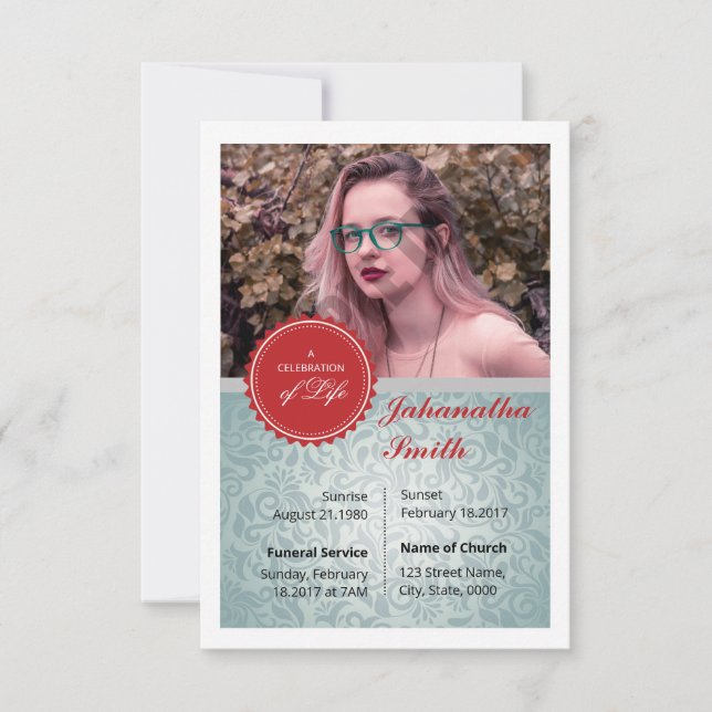 Modelo de Cartão de Oração Funerário (Frente)