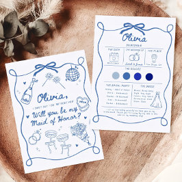 Modelo de Cartão de Proposta de Dama de Honra, Des