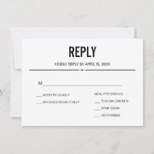 Modelo de Cartão de Resposta RSVP de Casamento Sim