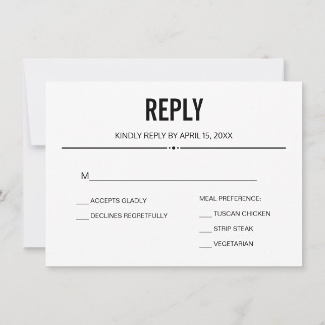 Modelo de Cartão de Resposta RSVP de Casamento Sim (Verso)